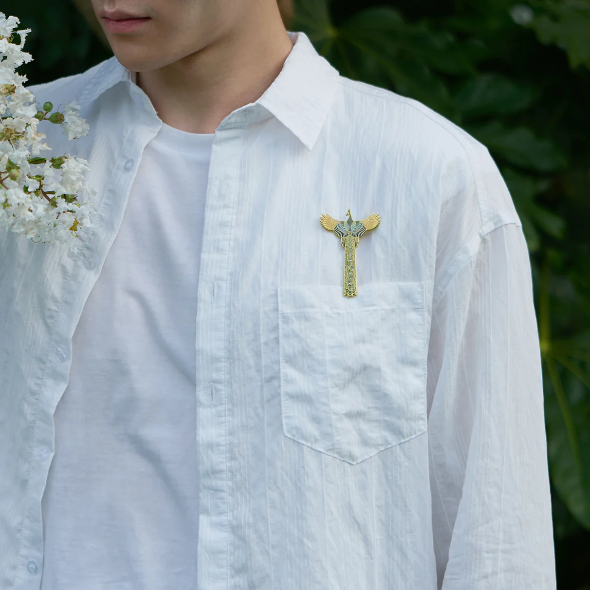 daparo Enamel Pins "Green Peafowl" - Image 6