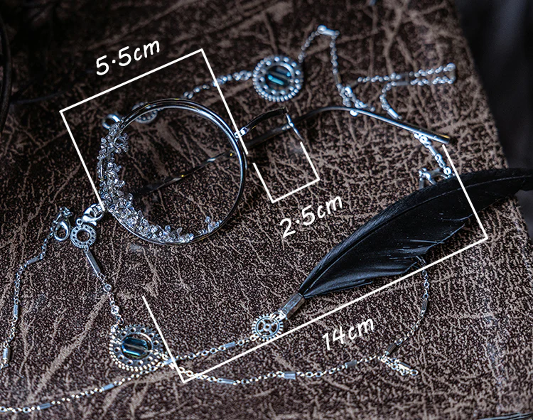 Lord of Mysteries Amon Series Crystal Gilded Monocle with Ornamental Chain - Image 10