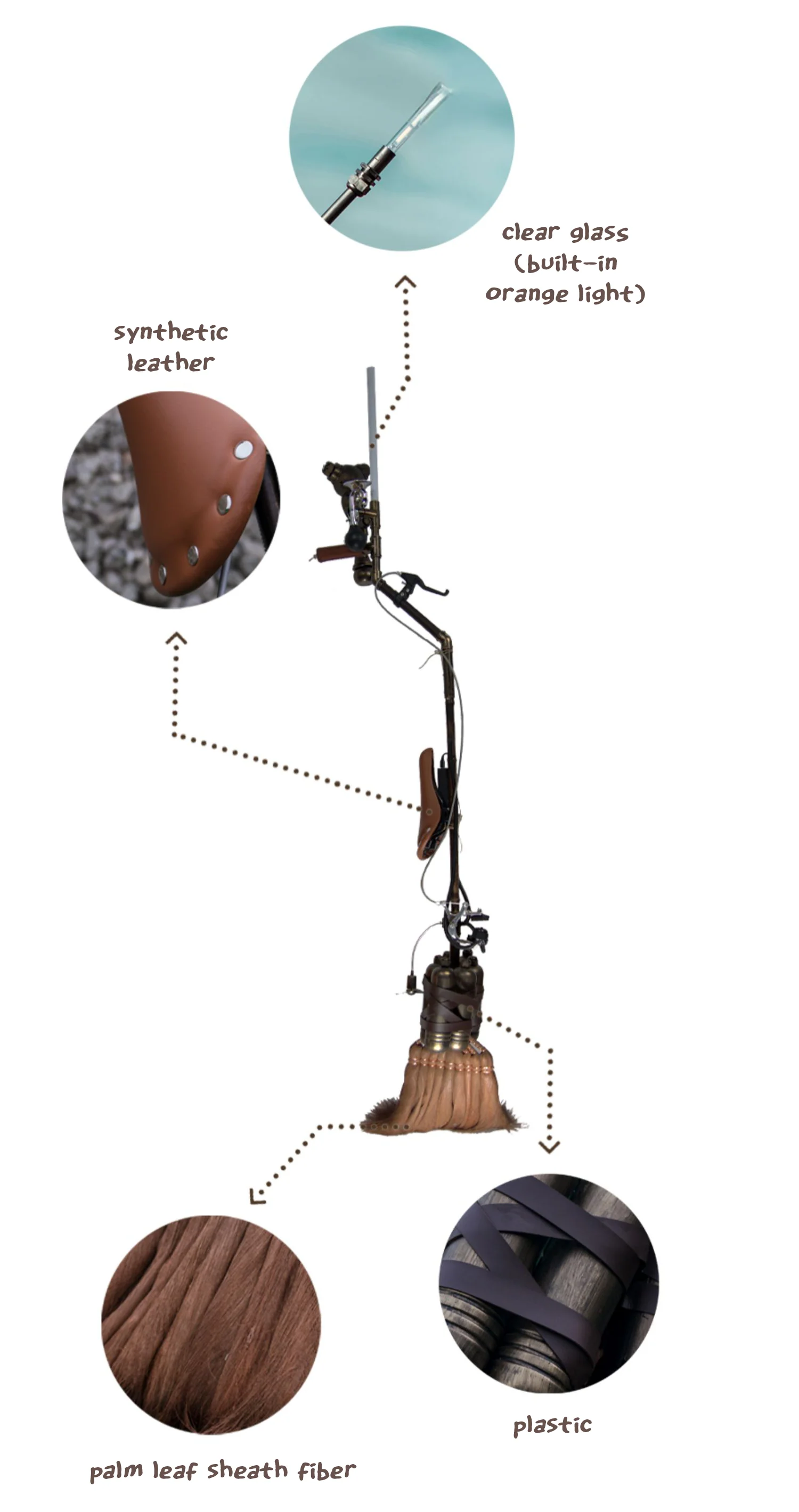 "Nimbus 200" Handcrafted Steampunk Magic Broom - Image 5