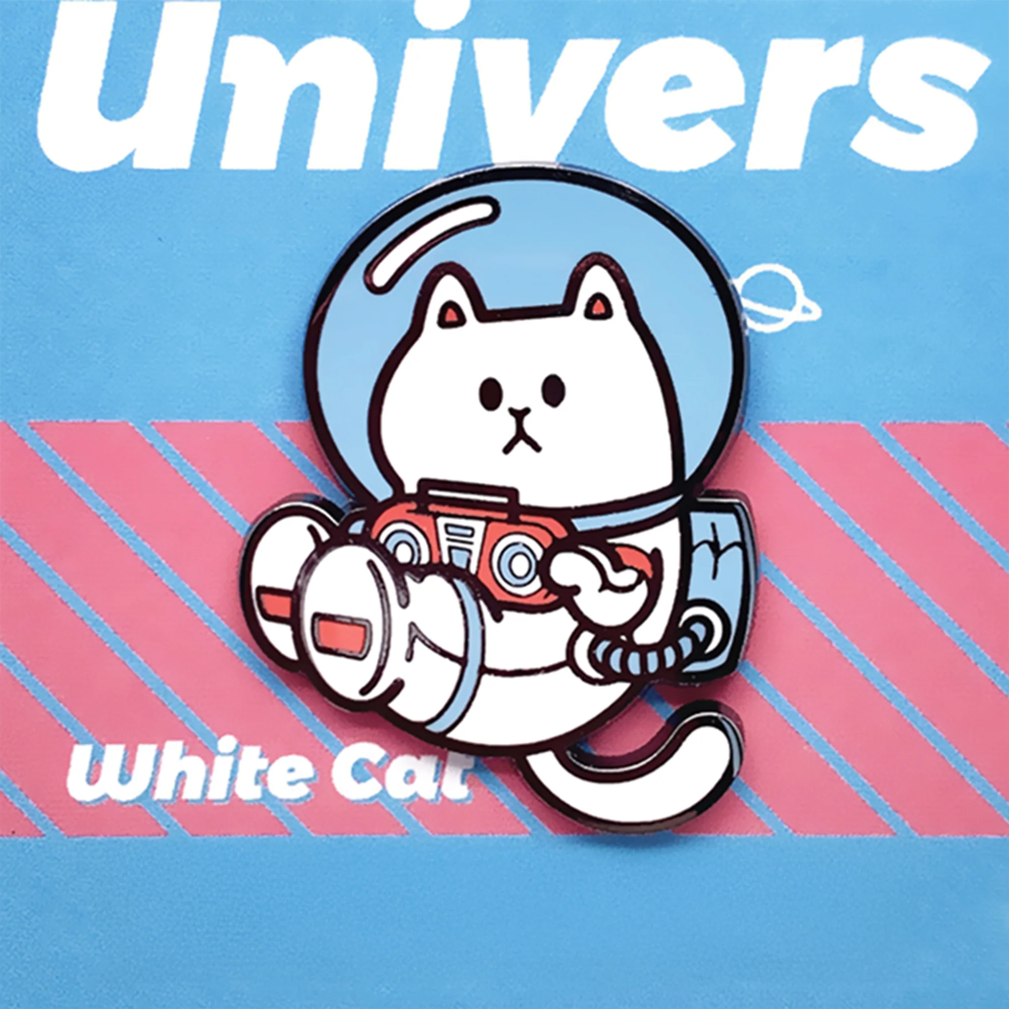 Stop! Mini Planet Enamel Pins Cool Cat Series - Image 8