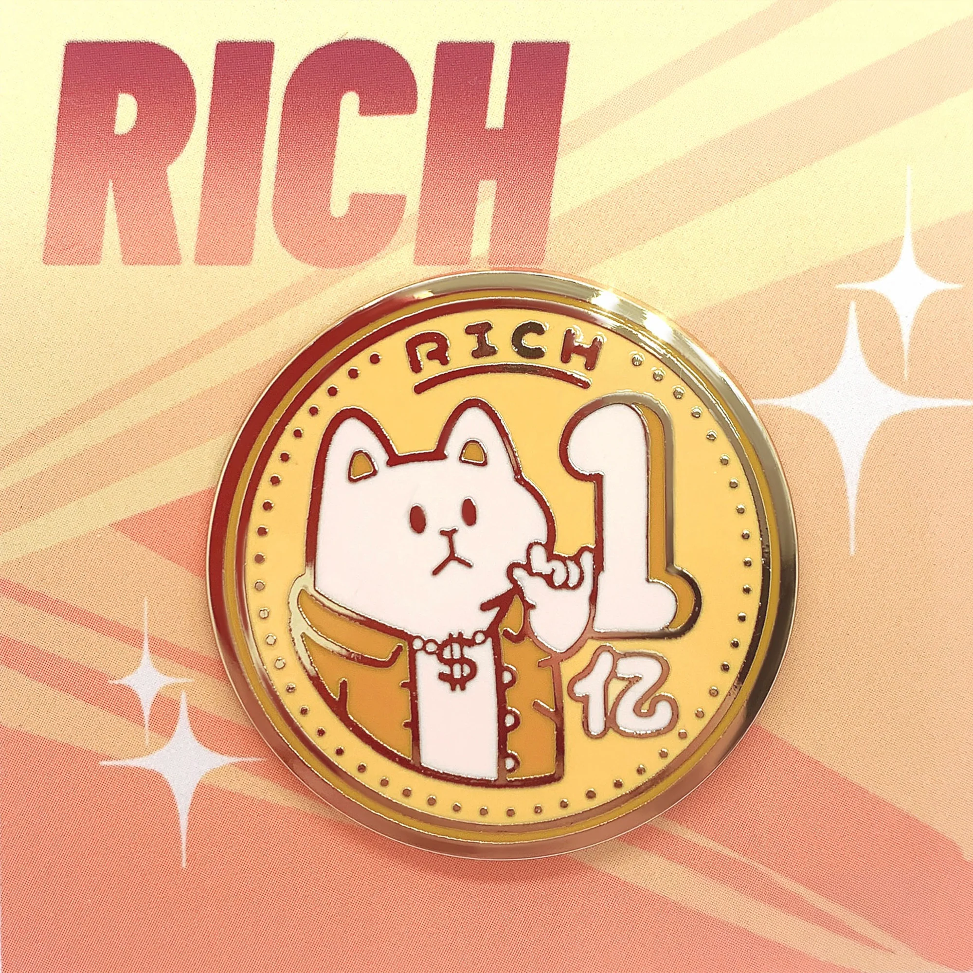 Stop! Mini Planet Enamel Pins Rich Cat Series - Image 3