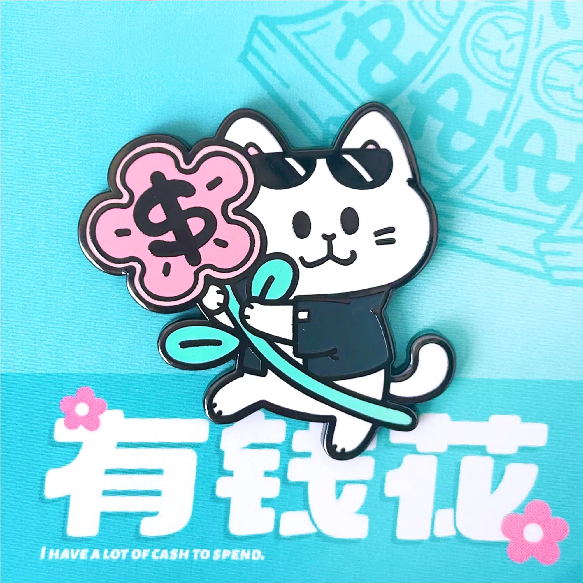 Stop! Mini Planet Enamel Pins Rich Cat Series - Image 4