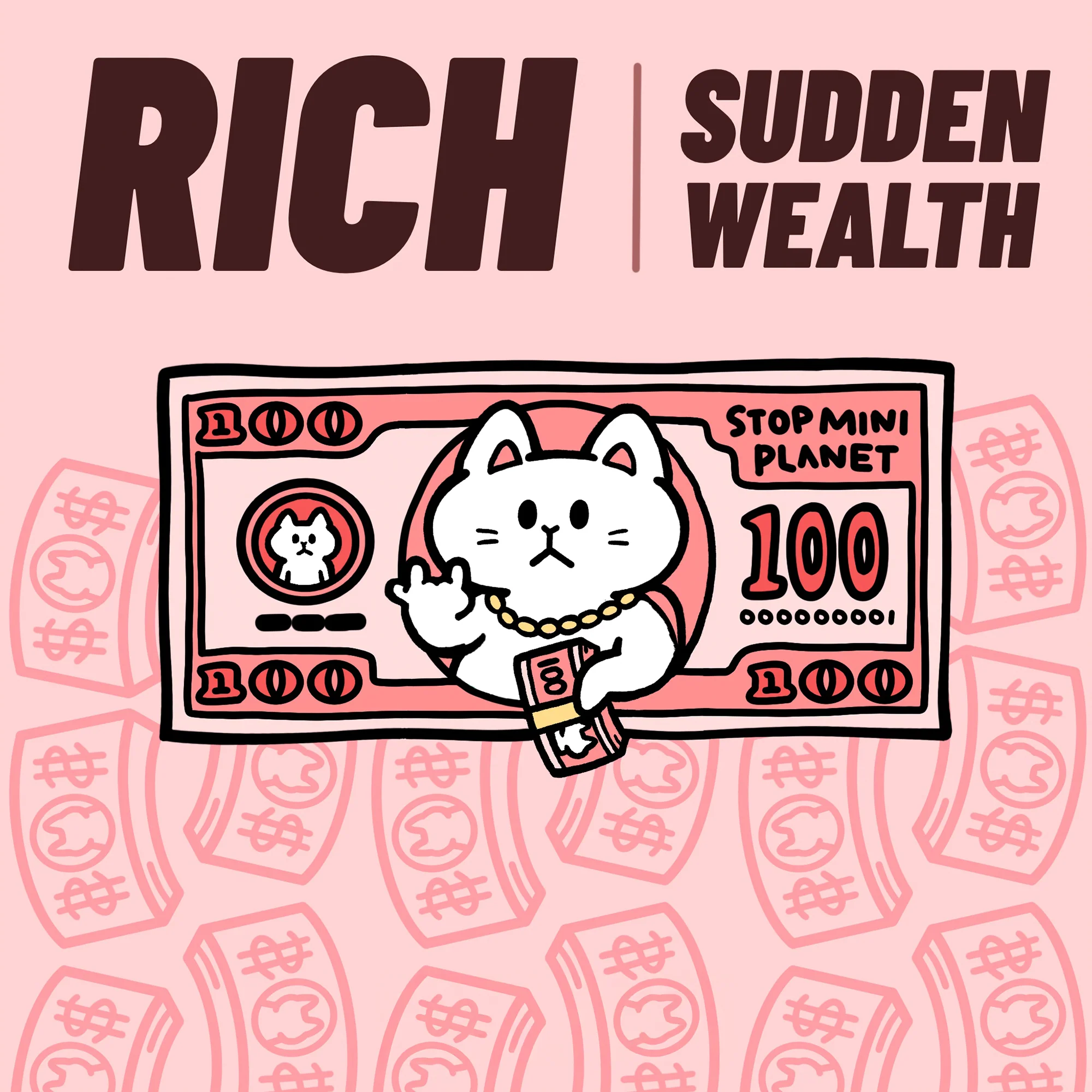 Stop! Mini Planet Enamel Pins Rich Cat Series - Image 8