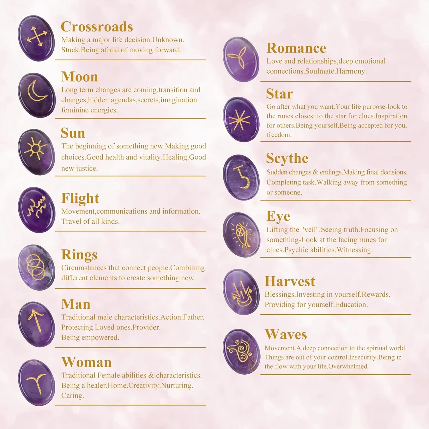 Witch's Cast Hybrid Crystal Rune Stones (13-Piece, Oval) - Image 8