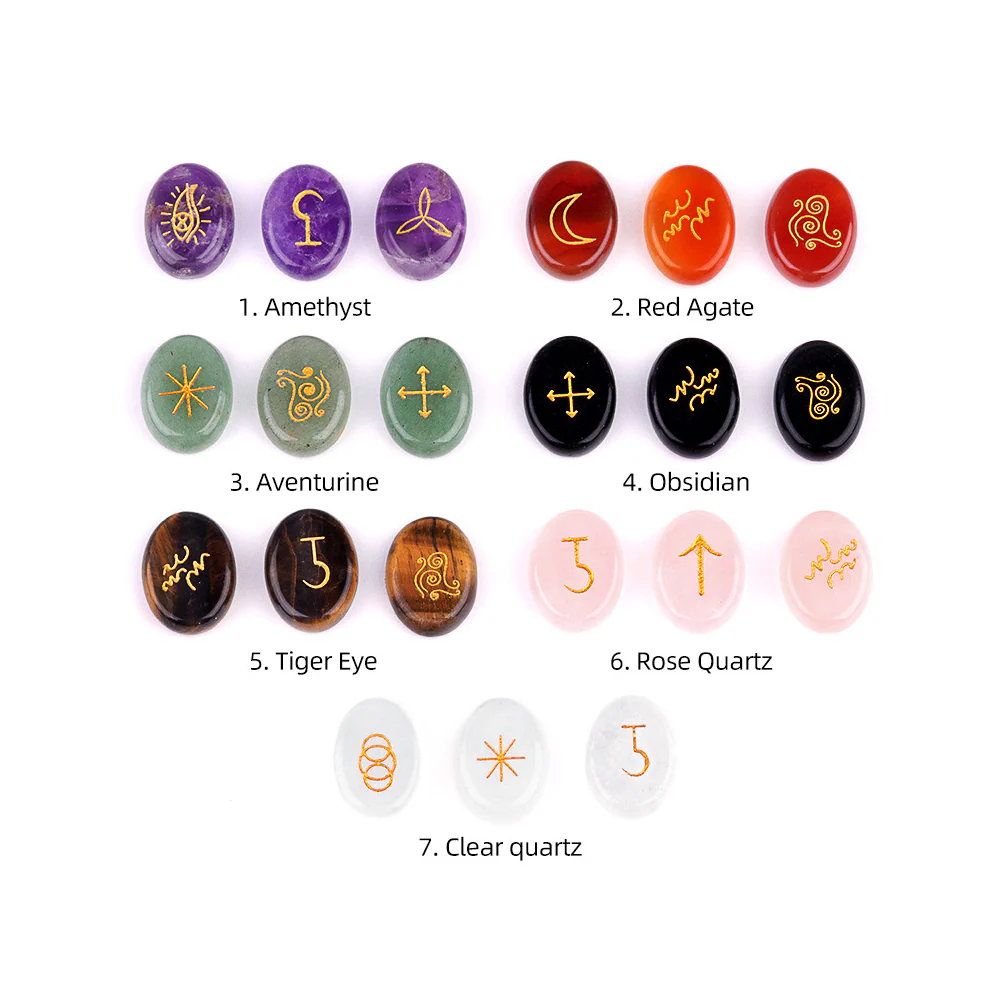 Witch's Cast Hybrid Crystal Rune Stones (13-Piece, Oval) - Image 9