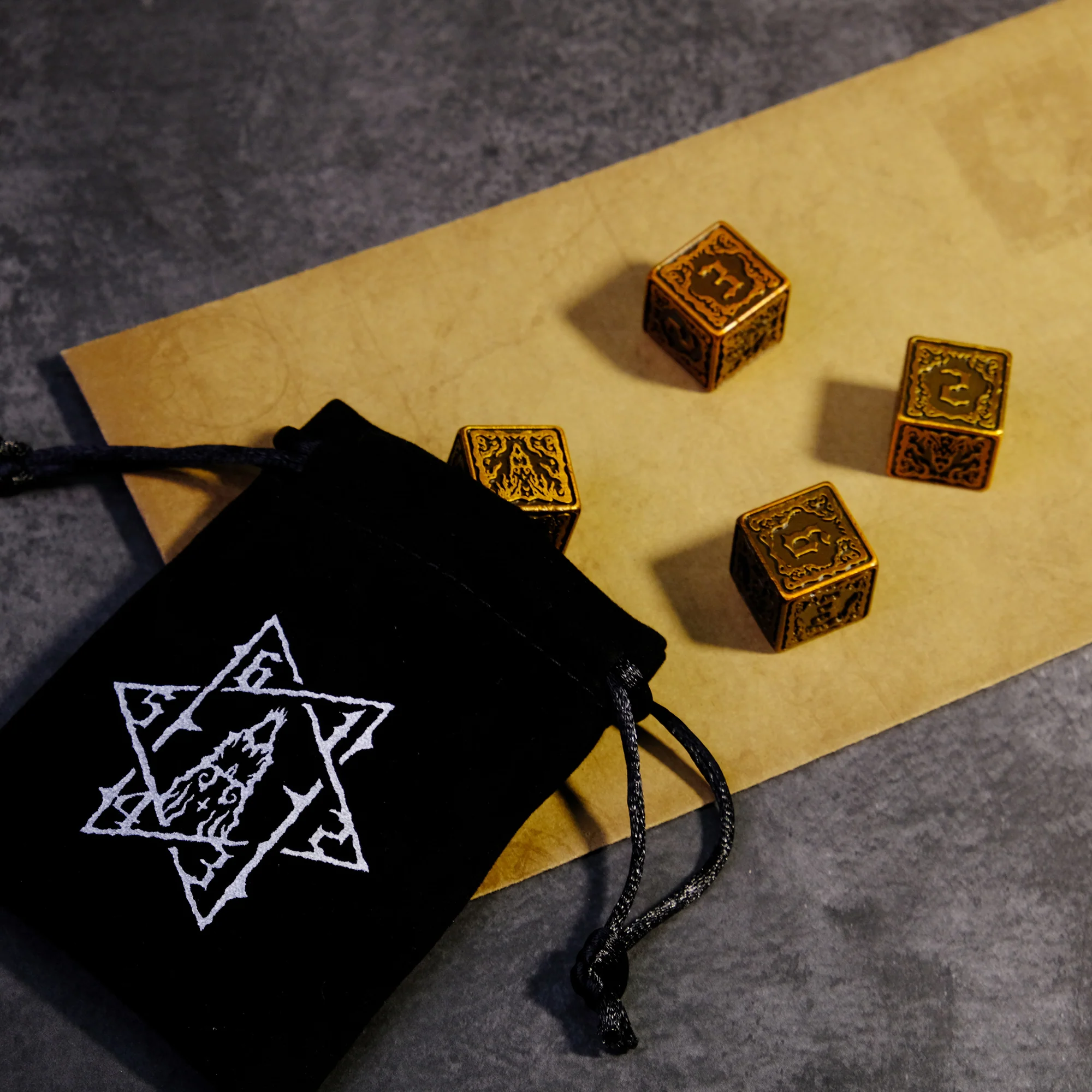 Yellow Harbinger Hastur D6 Metal Dice - Image 3