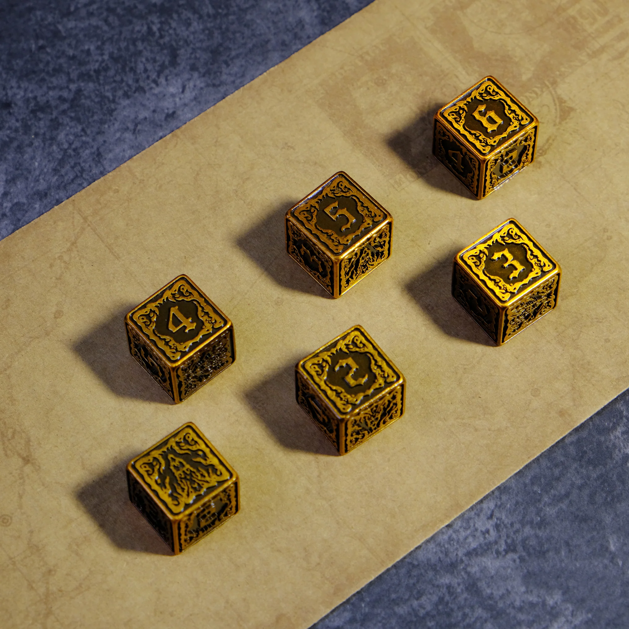 Yellow Harbinger Hastur D6 Metal Dice - Image 4