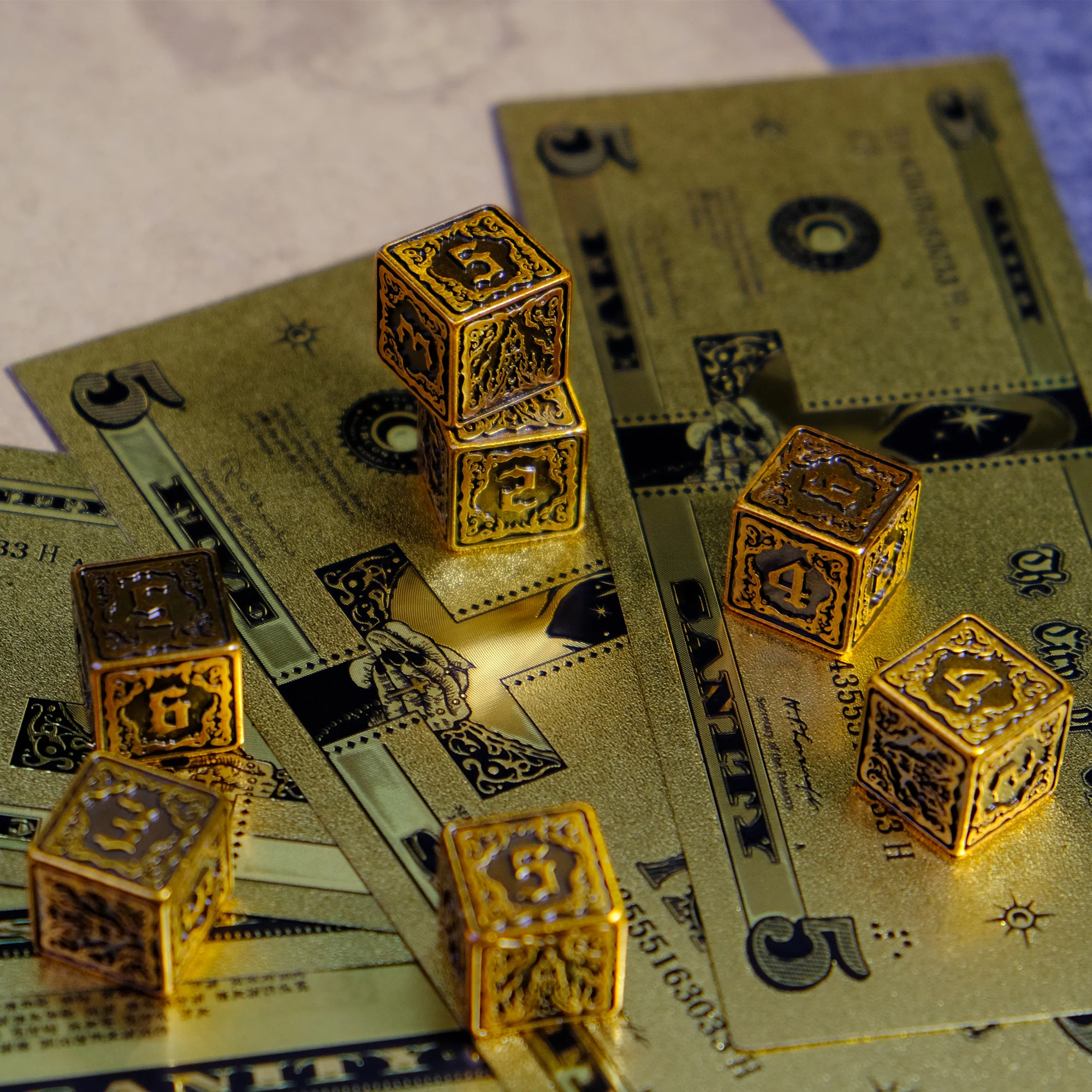 Yellow Harbinger Hastur D6 Metal Dice - Image 6