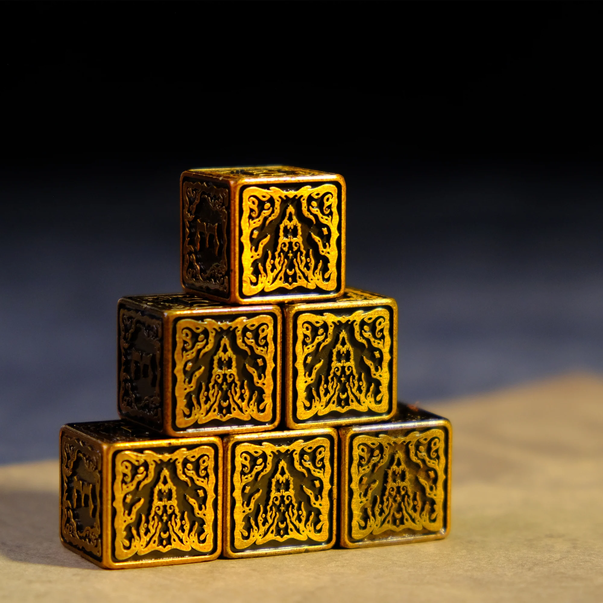 Yellow Harbinger Hastur D6 Metal Dice - Image 8