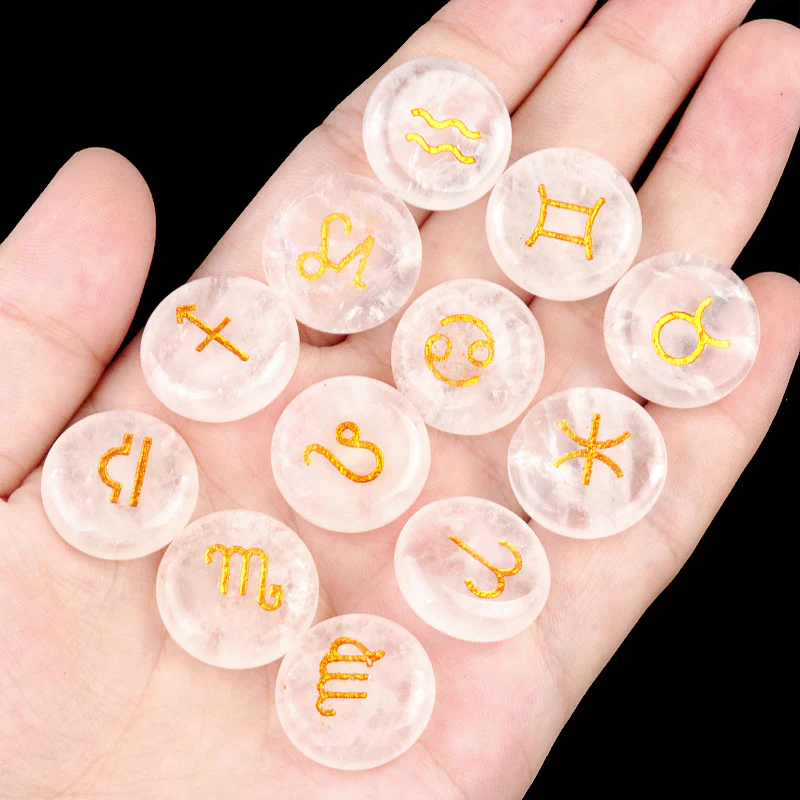 Zodiac Constellations Crystal Rune Stones (12-Piece, Round) - Image 9